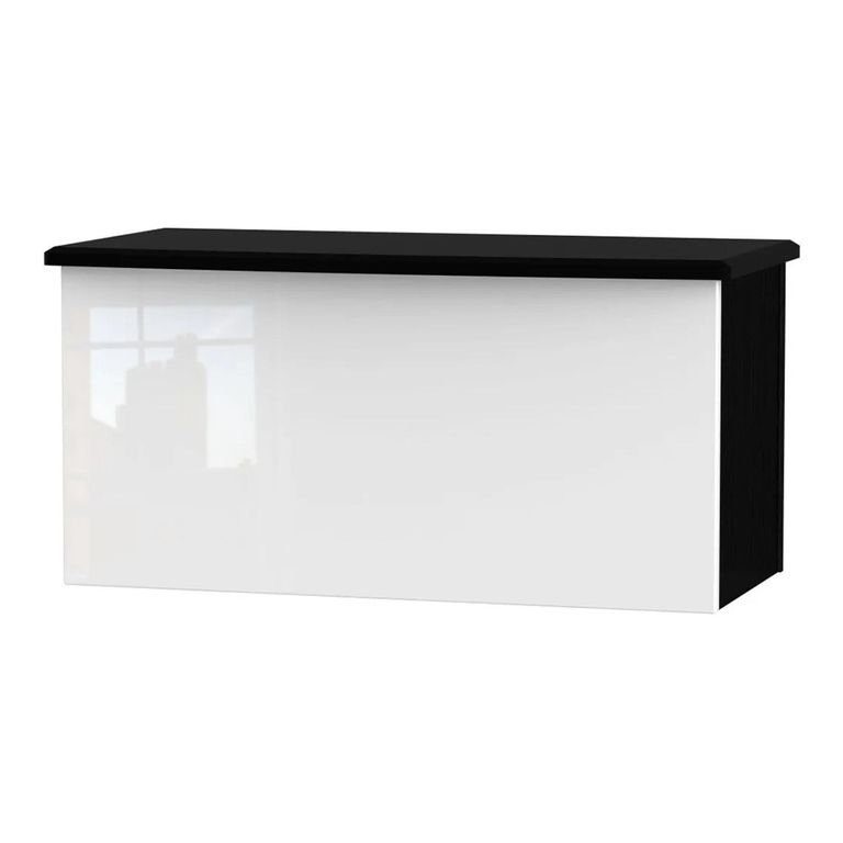 Knightsbridge Blanket Box - White Gloss and Black