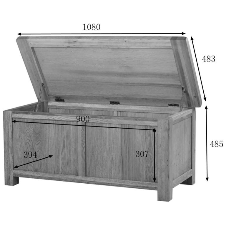 Clearance - Kent Blanket Box - Oak - A420