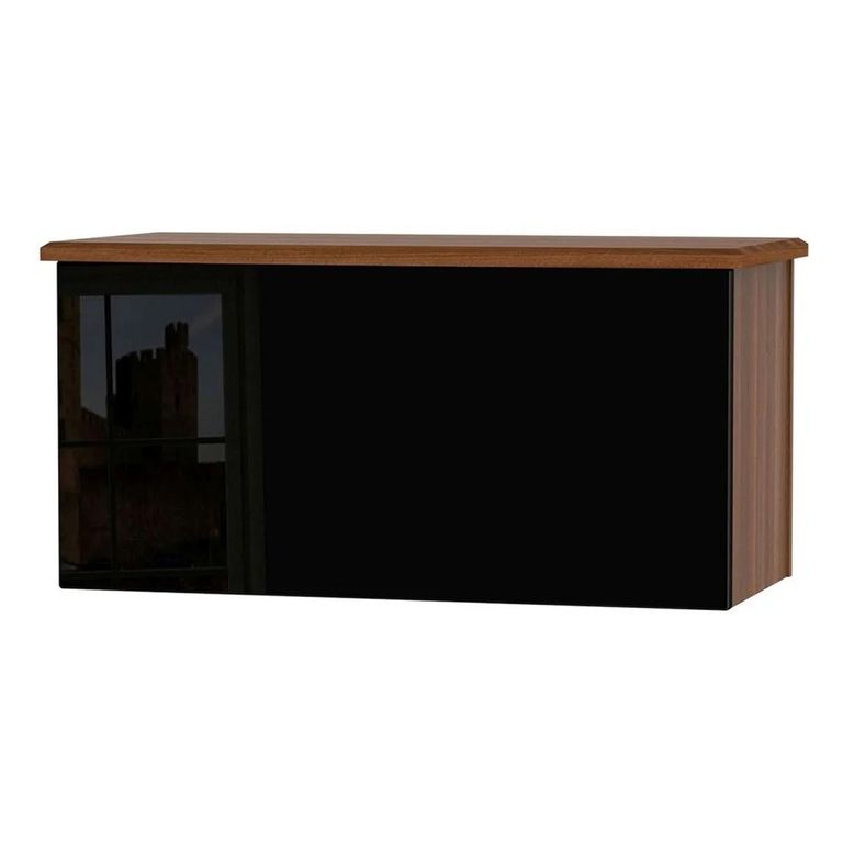 Knightsbridge Blanket Box - Black Gloss and Walnut