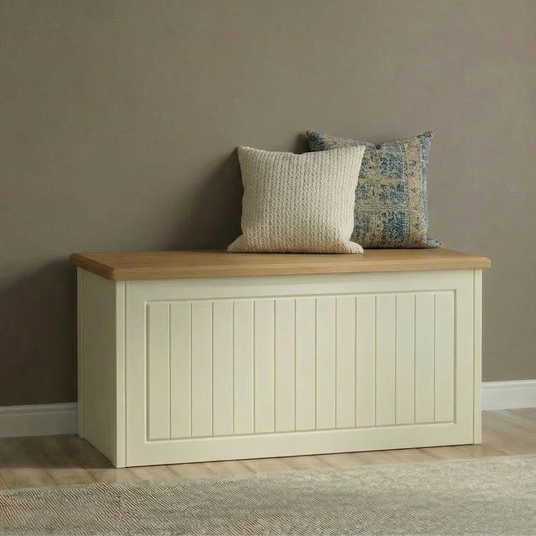 Warwick Blanket Box - Cream and Oak