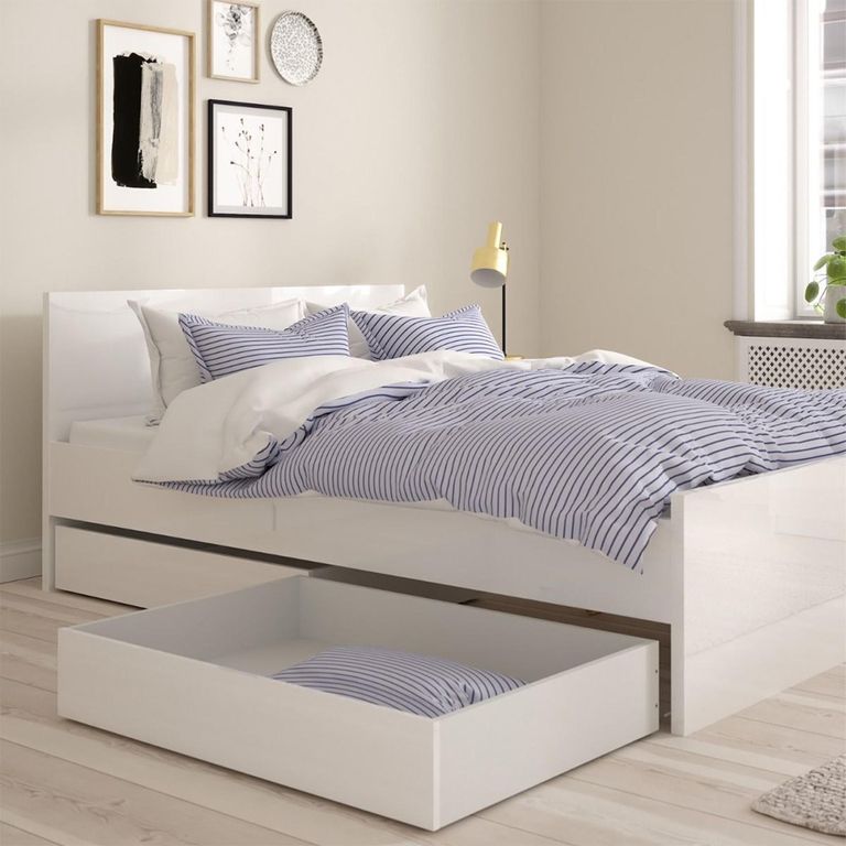 Naia Underbed Drawer - Set of 2 - White Gloss
