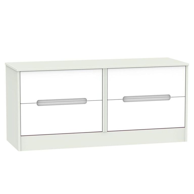 Clearance - Monaco Bed Box - White and Cashmere - P51