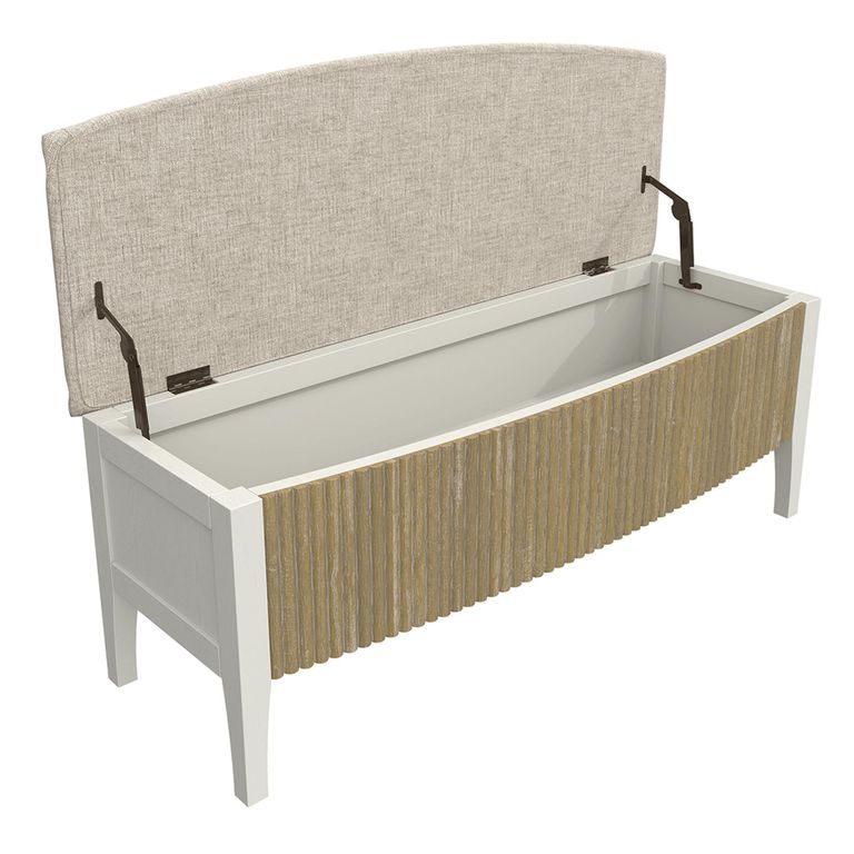 Abbeydale Storage Blanket Box - Soft Natural Painted and Fabric