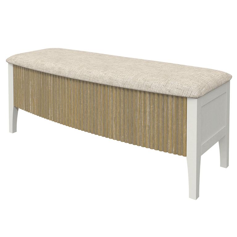 Abbeydale Storage Blanket Box - Soft Natural Painted and Fabric