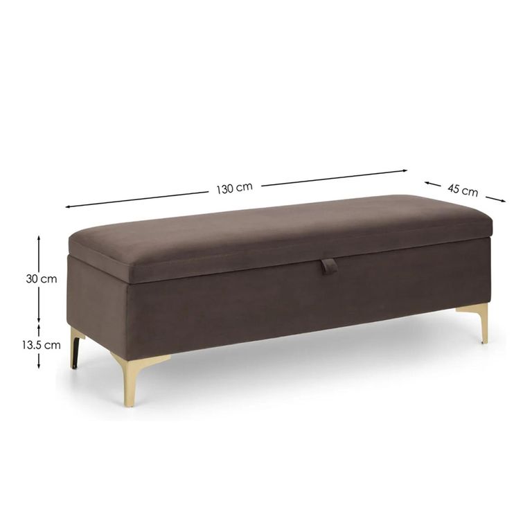 Deco Storage Blanket Box - Truffle Velvet - Fabric