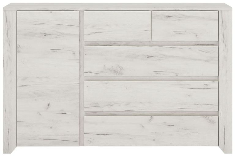Angel White 1 Door Multi Drawers Storage Cabinet