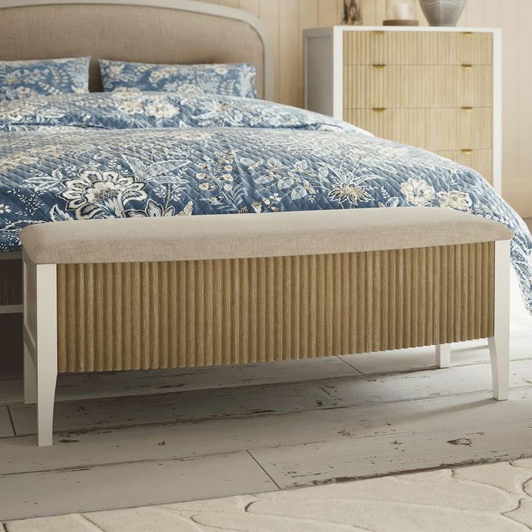 Abbeydale Storage Blanket Box - Soft Natural Painted and Fabric