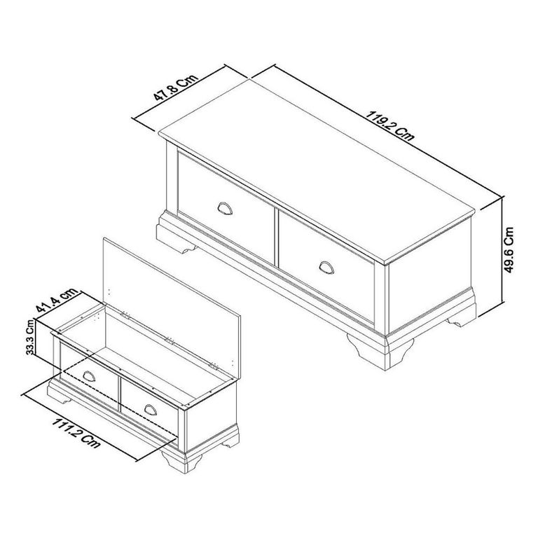 Hampstead Soft Grey & Pale Oak Blanket Box
