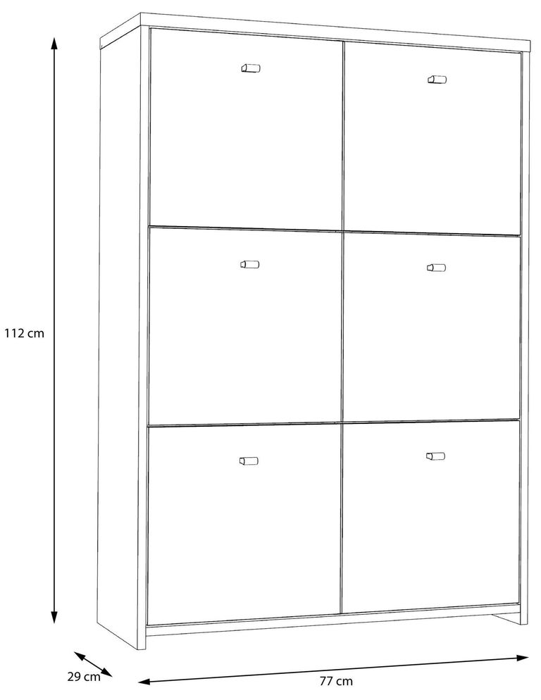 Best Grey Concrete Effect and Vintage Wood 6 Door Storage Cabinet