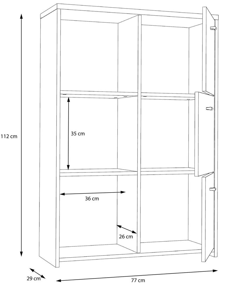 Best Grey Concrete Effect and Vintage Wood 6 Door Storage Cabinet
