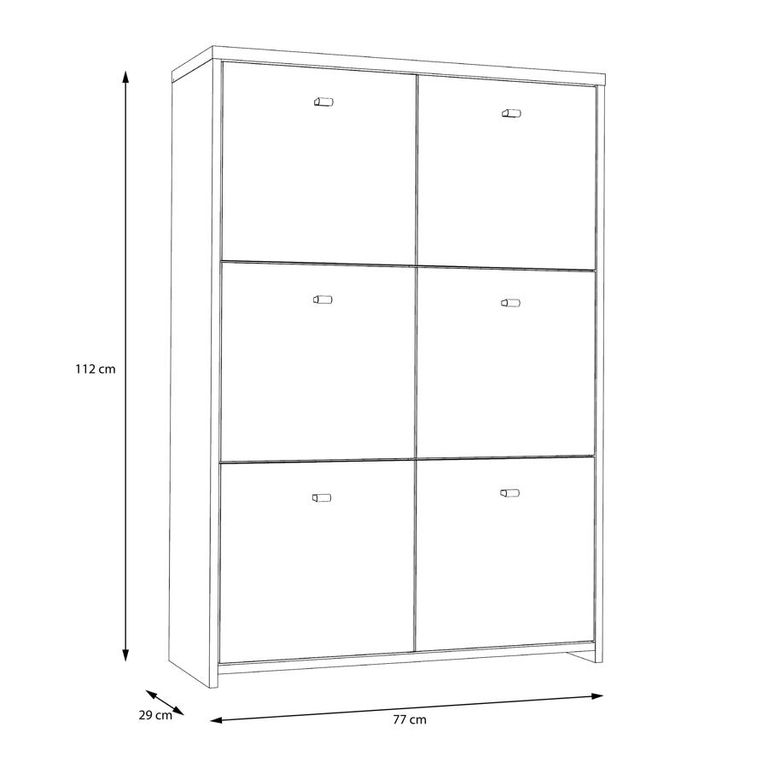 Best Oak and White 6 Door Storage Cabinet