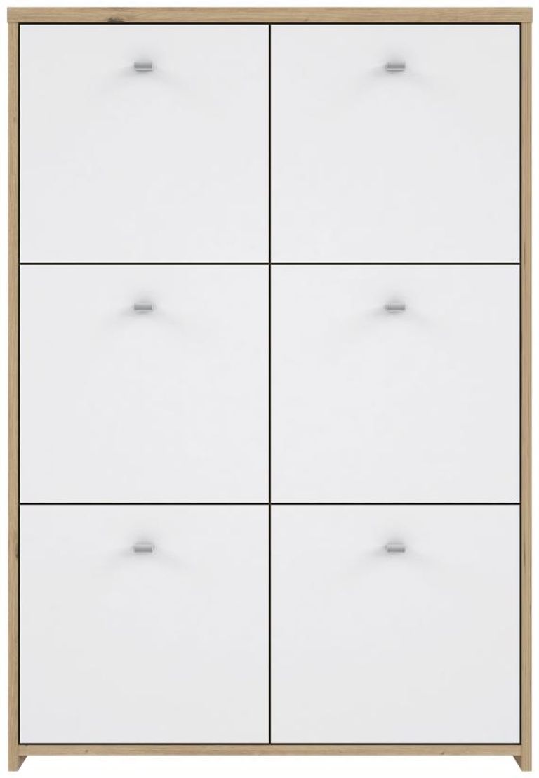 Best Oak and White 6 Door Storage Cabinet