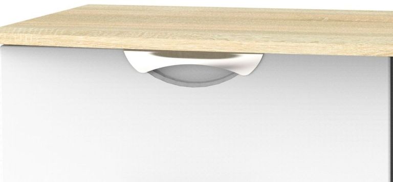 Camden White Gloss and Oak Effect Bed Box