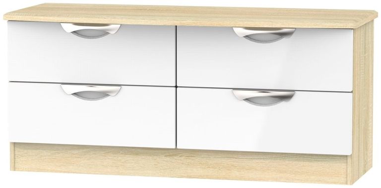 Camden White Gloss and Oak Effect Bed Box