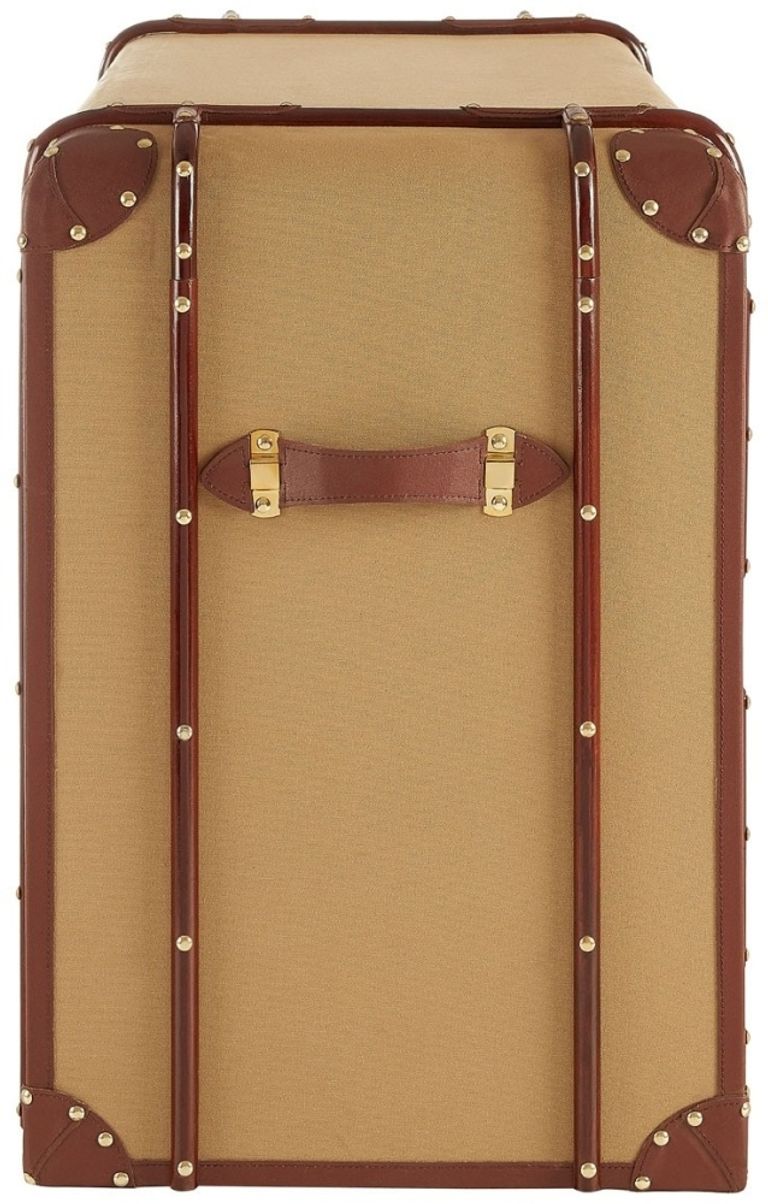 Columbus Cabinet - 2 Drawer - Canvas with Leather Trim