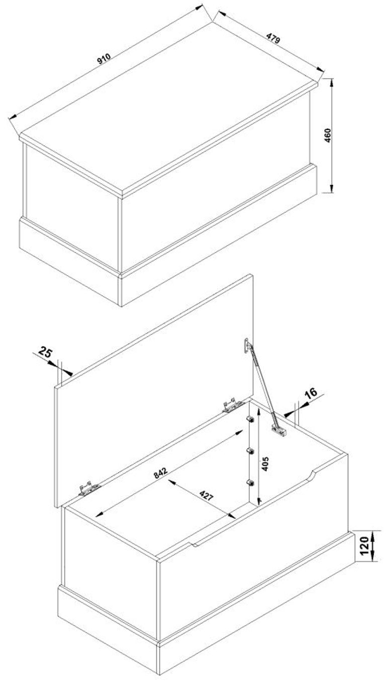 Cotswold Pine Ottoman Storage Trunk 
