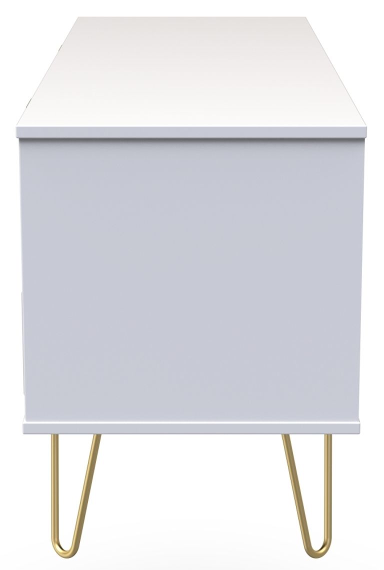 Cube White Bed Box with Gold Hairpin Legs