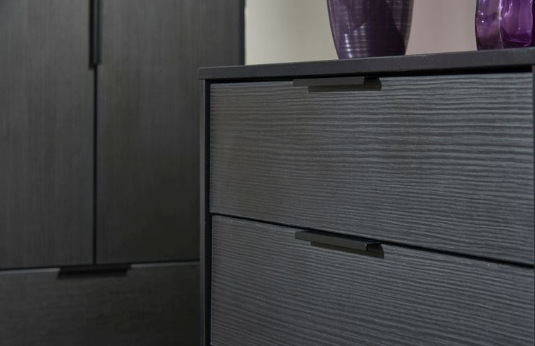 Hong Kong Black Bed Box with Wooden Legs