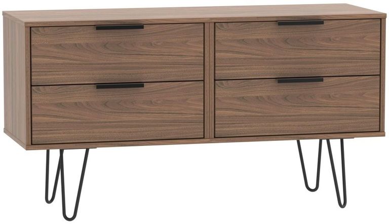 Hong Kong Walnut Effect Bed Box with Hairpin Legs