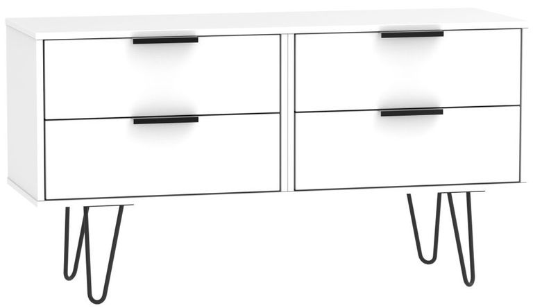 Hong Kong White Bed Box with Hairpin Legs