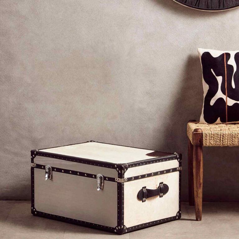 Kensington Townhouse Storage Trunk - Grey Leather
