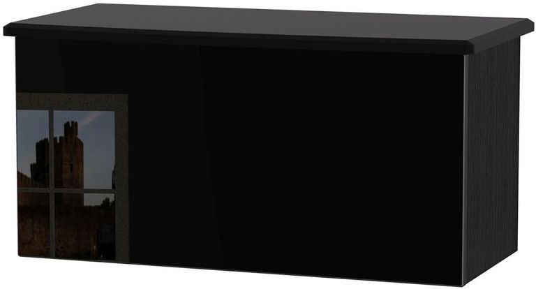 Knightsbridge Black Gloss Blanket Box