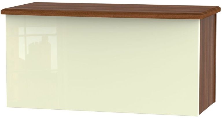 Knightsbridge Cream Gloss and Walnut Effect Blanket Box