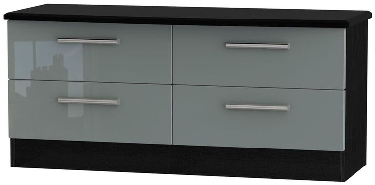 Knightsbridge Grey Gloss and Black Bed Box