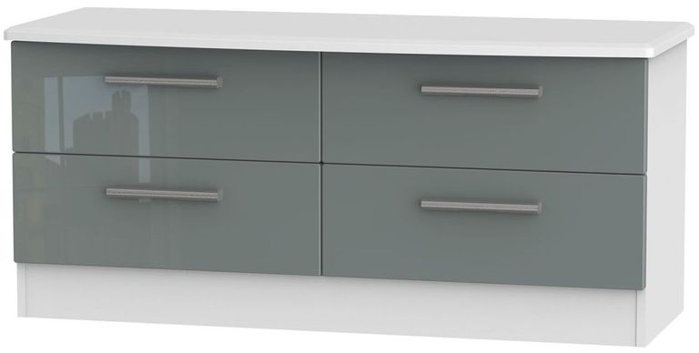 Knightsbridge Grey Gloss and White Bed Box