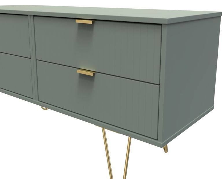 Linear Green Bed Box with Gold Hairpin Legs
