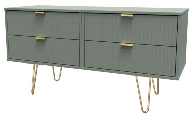 Linear Green Bed Box with Gold Hairpin Legs