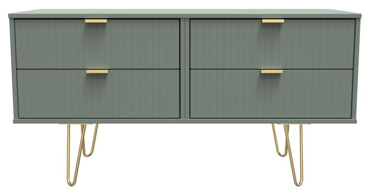 Linear Green Bed Box with Gold Hairpin Legs