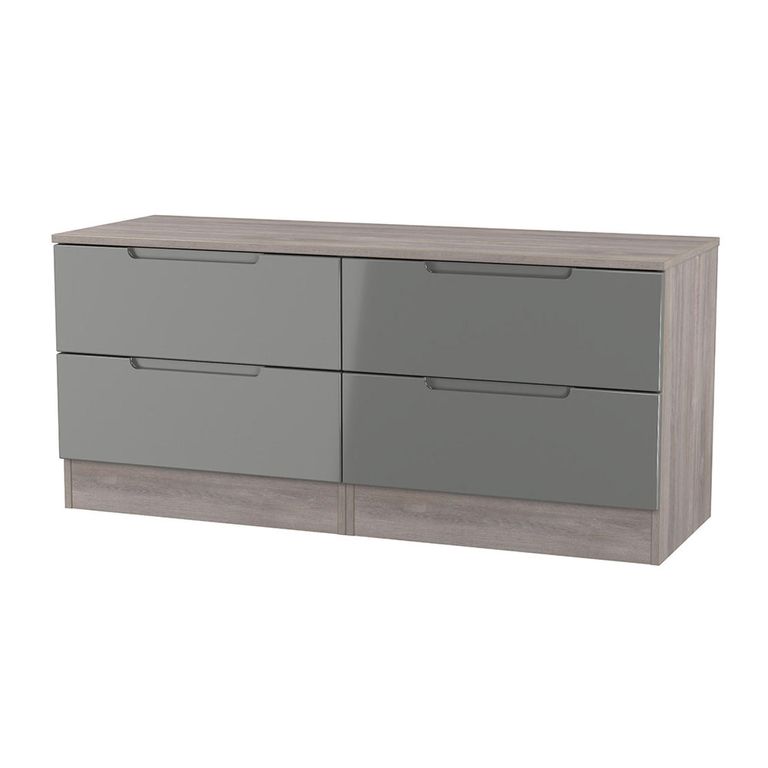 Milan Grey Gloss and Grey Oak Bed Box