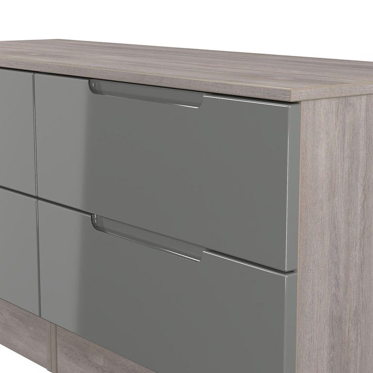 Milan Grey Gloss and Grey Oak Bed Box