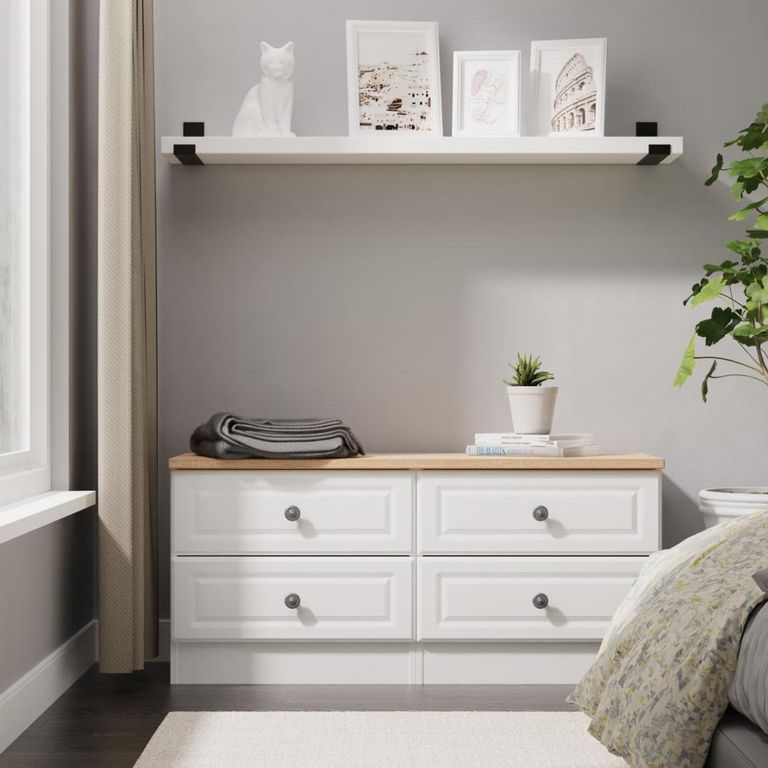 Norfolk White and Oak Effect Bed Box