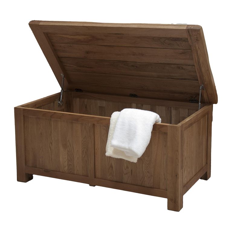 Rustic Oak Blanket Box - Oak