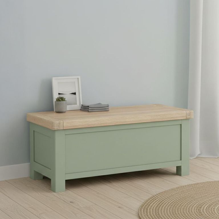 Salcombe Blanket Box - Sage Oak