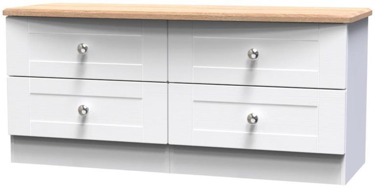 Sussex White and Oak Effect Bed Box