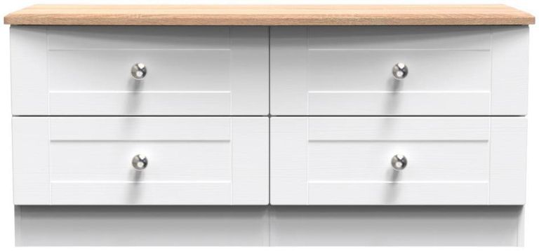 Sussex White and Oak Effect Bed Box