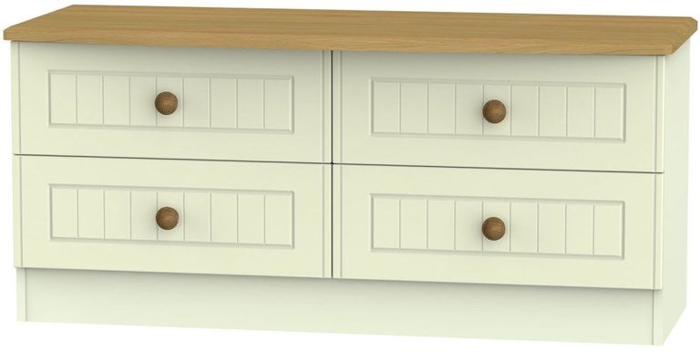 Warwick Bed Box - Cream and Oak