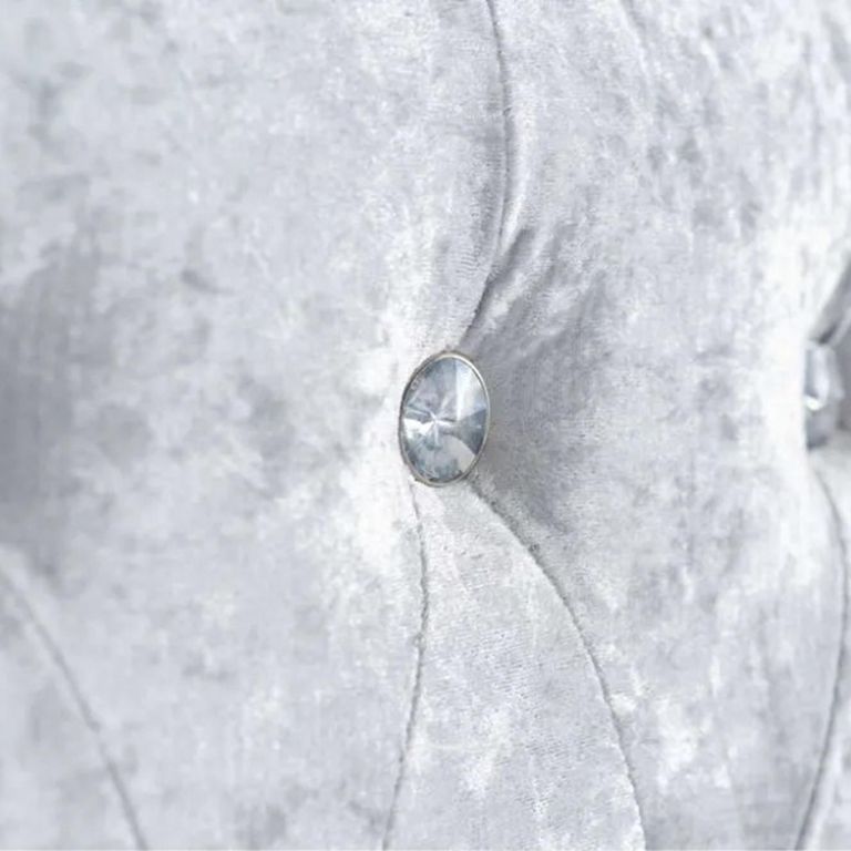 Grande Bed - Steel Crushed Velvet Fabric - Sizes Available