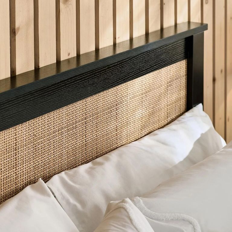 Padstow Ottoman Bed - Oak and Rattan - Sizes Available