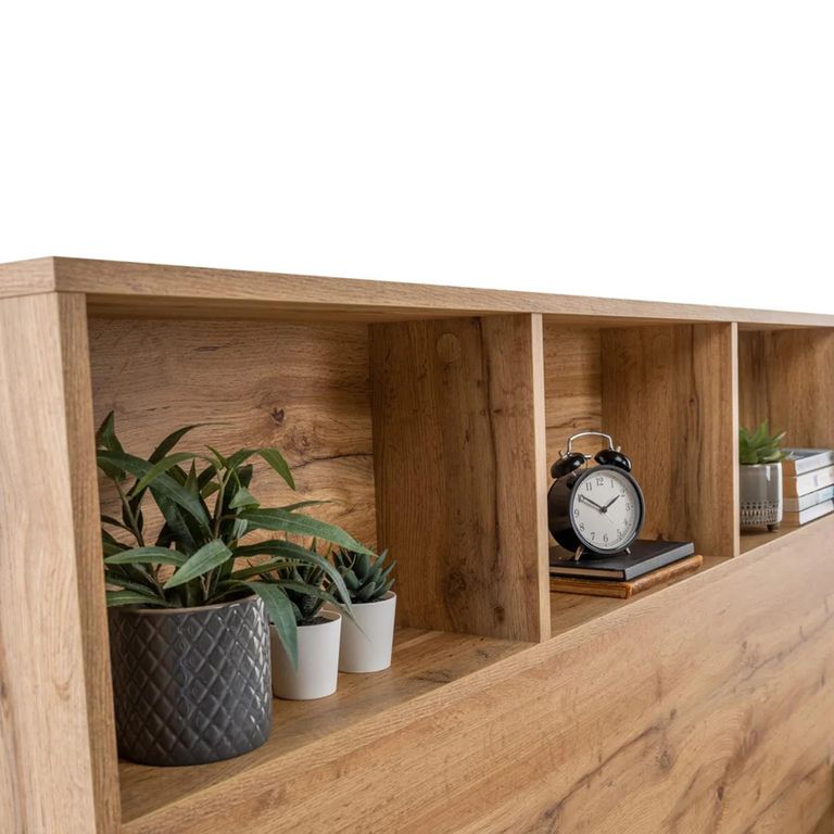 Bali Oak Bookcase Bed - Sizes Available