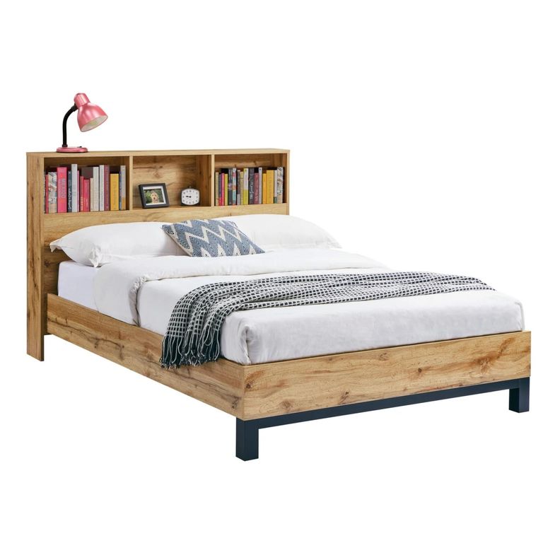 Bali Oak Bookcase Bed - Sizes Available