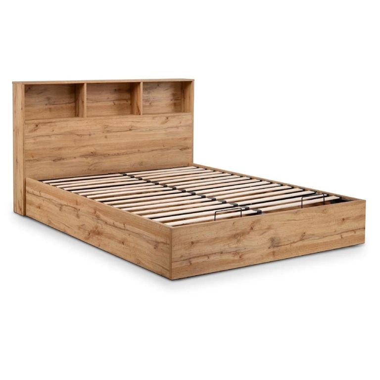 Bali Oak Ottoman Storage Bed - Sizes Available