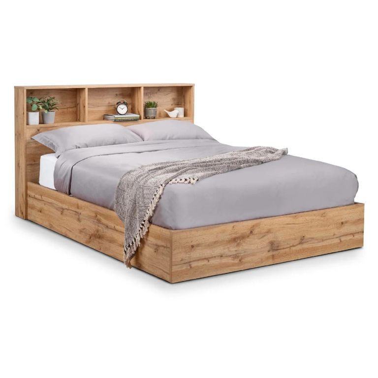 Bali Oak Ottoman Storage Bed - Sizes Available