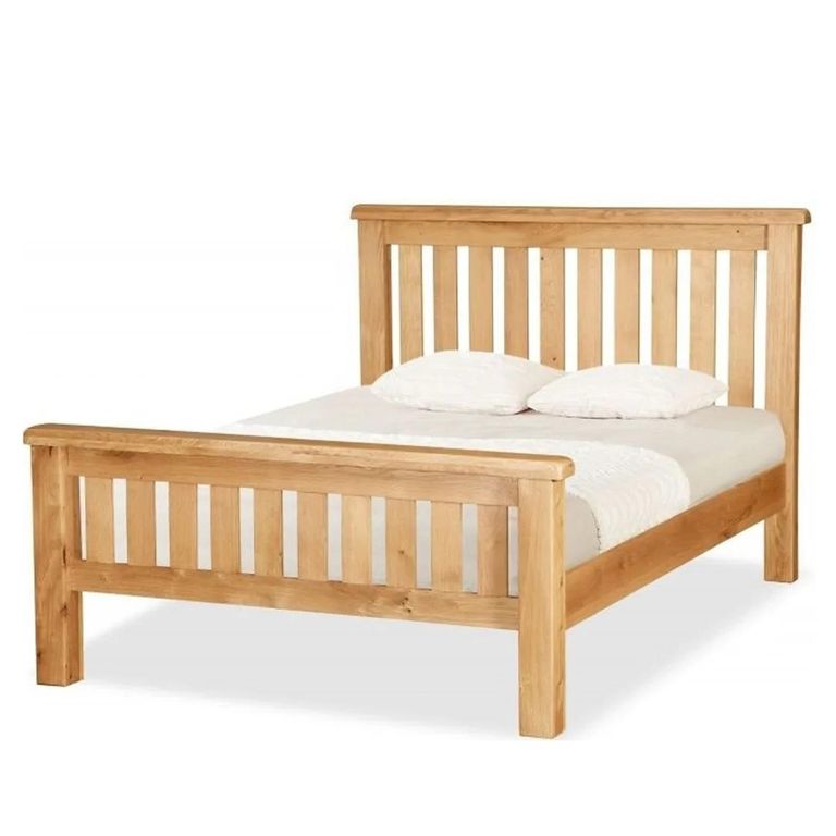 Salisbury Premium Slatted Bed - Oak - Sizes Available