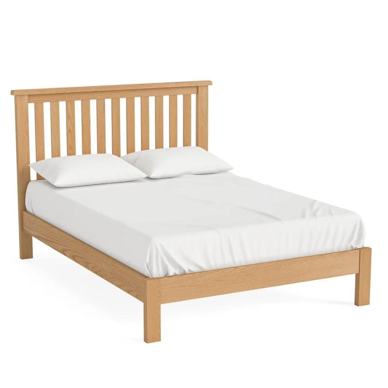 Salisbury Lite Slatted Bed - Oak - 4ft 6in Double