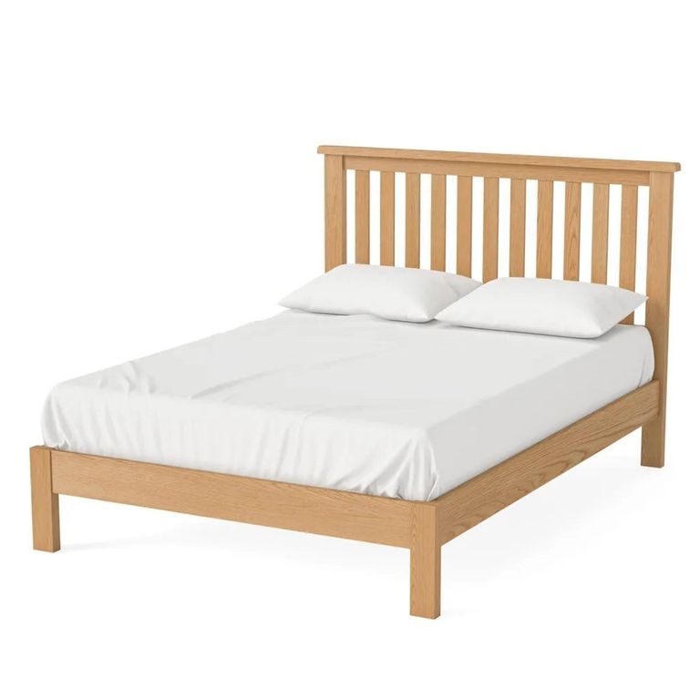 Salisbury Lite Slatted Bed - Oak - 4ft 6in Double