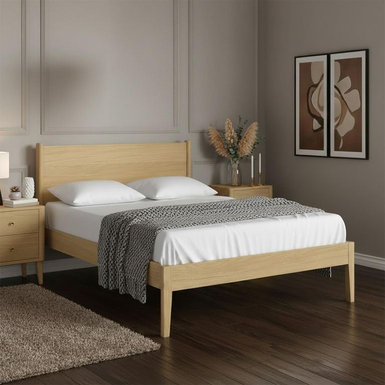 Paris Panelled Bed - Oak - 4ft 6in Double